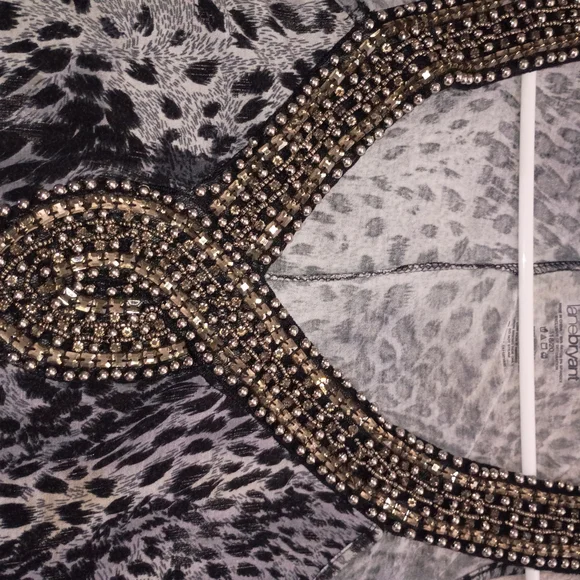 Lane Bryant Embellished Leopard Print Sleeveless Top - Picture 2 of 5